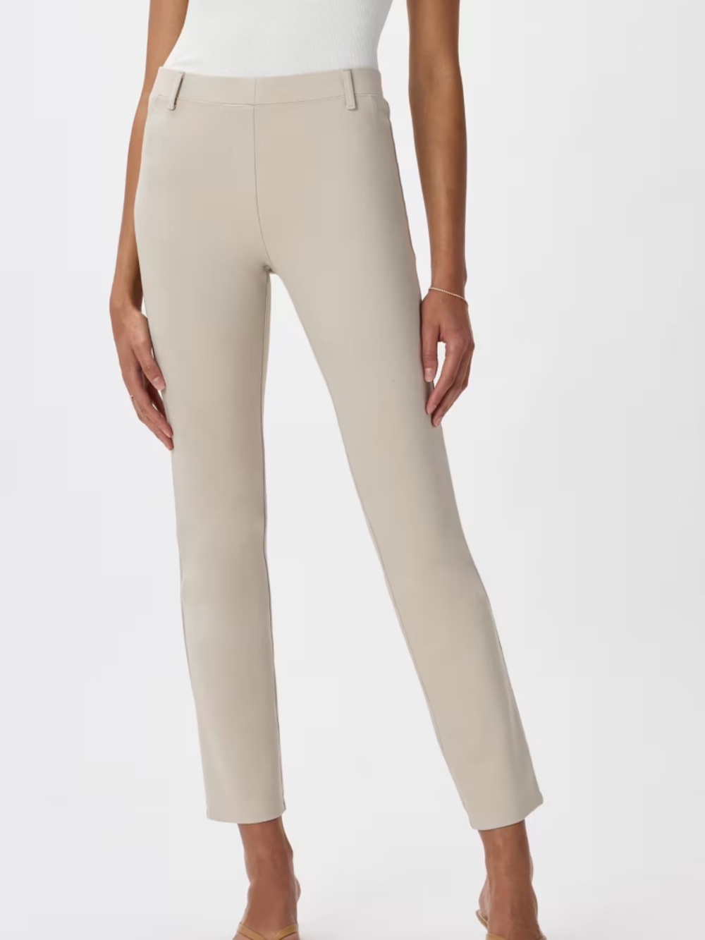 Quince ultra stretch ponte straight leg pants ecru large